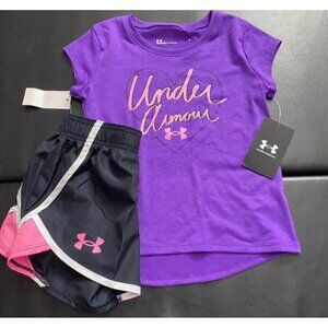 NWT Under Armour Glitter Athletic Set Girls Size 5
